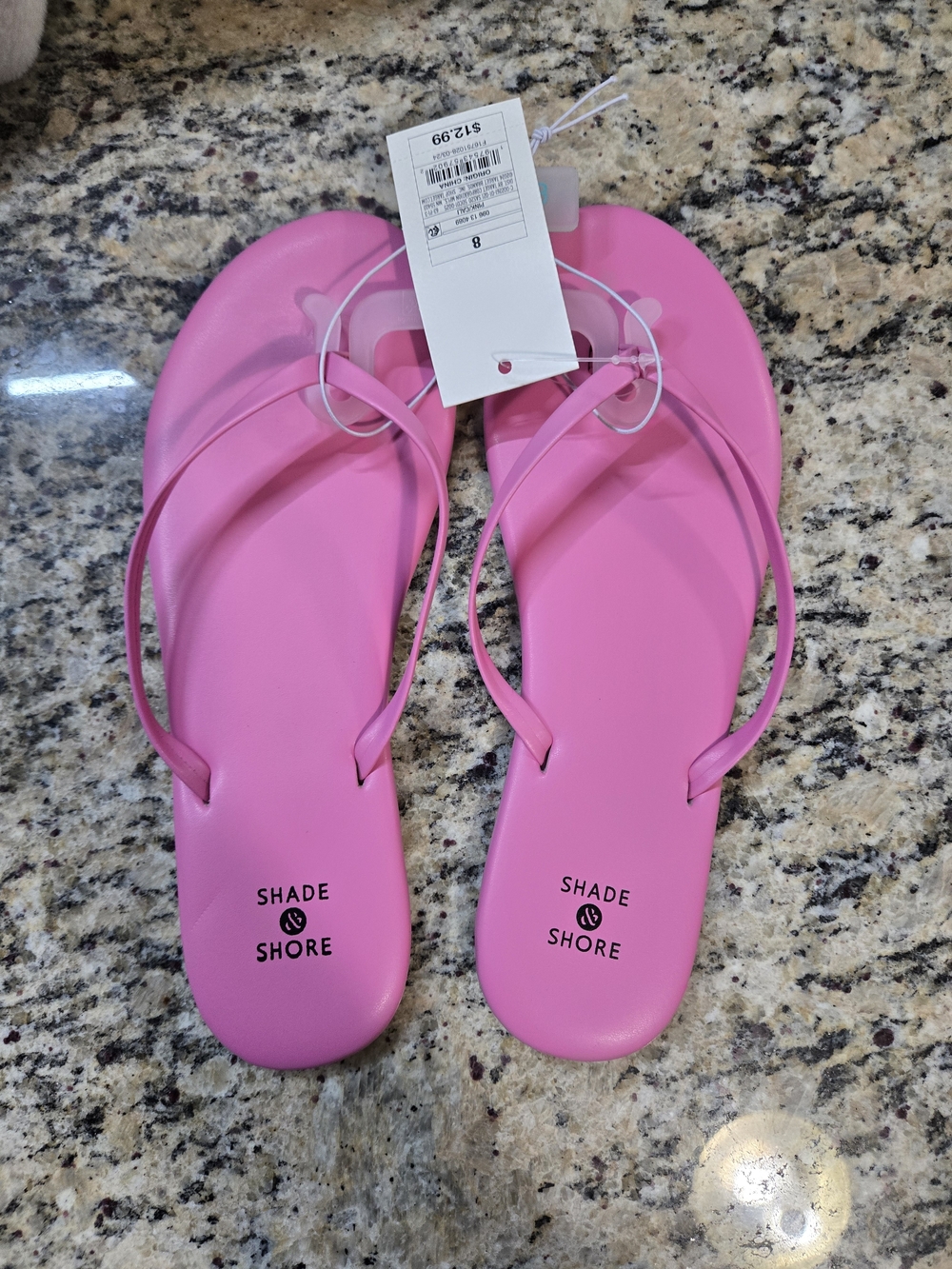 Shade & Shore Pink Women's Slim Strap Flip Flops